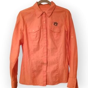 Women's Cutter & Buck Auburn Tigers Long Sleeve Button Up Shirt, Sz M
